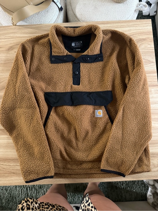 Carhartt Jackets & Blazers - Carhartt Women's Brown and Black Sherpa Pullover Jacket